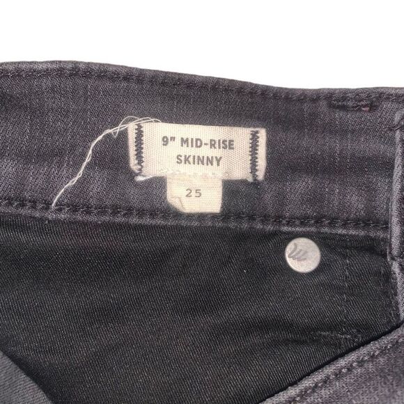 Madewell 9” Mid-Rise Skinny Charcoal Black Gray Size 25 Button Fly - Picture 5 of 5